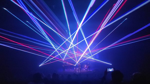 An ALP laser display accompanies a performance in Orange County in 2023.