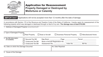 This is the top of the Misfortune and Calamity, or M&C program form for residents impacted by wildfires.