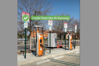 A new set of fast EV chargers is at the RC Sports Center in Rancho Cucamonga.