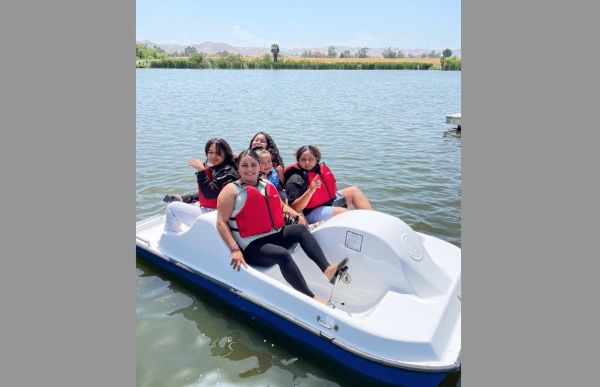 Pedal boats are a popular attraction on the lake at Prado Regional Park.